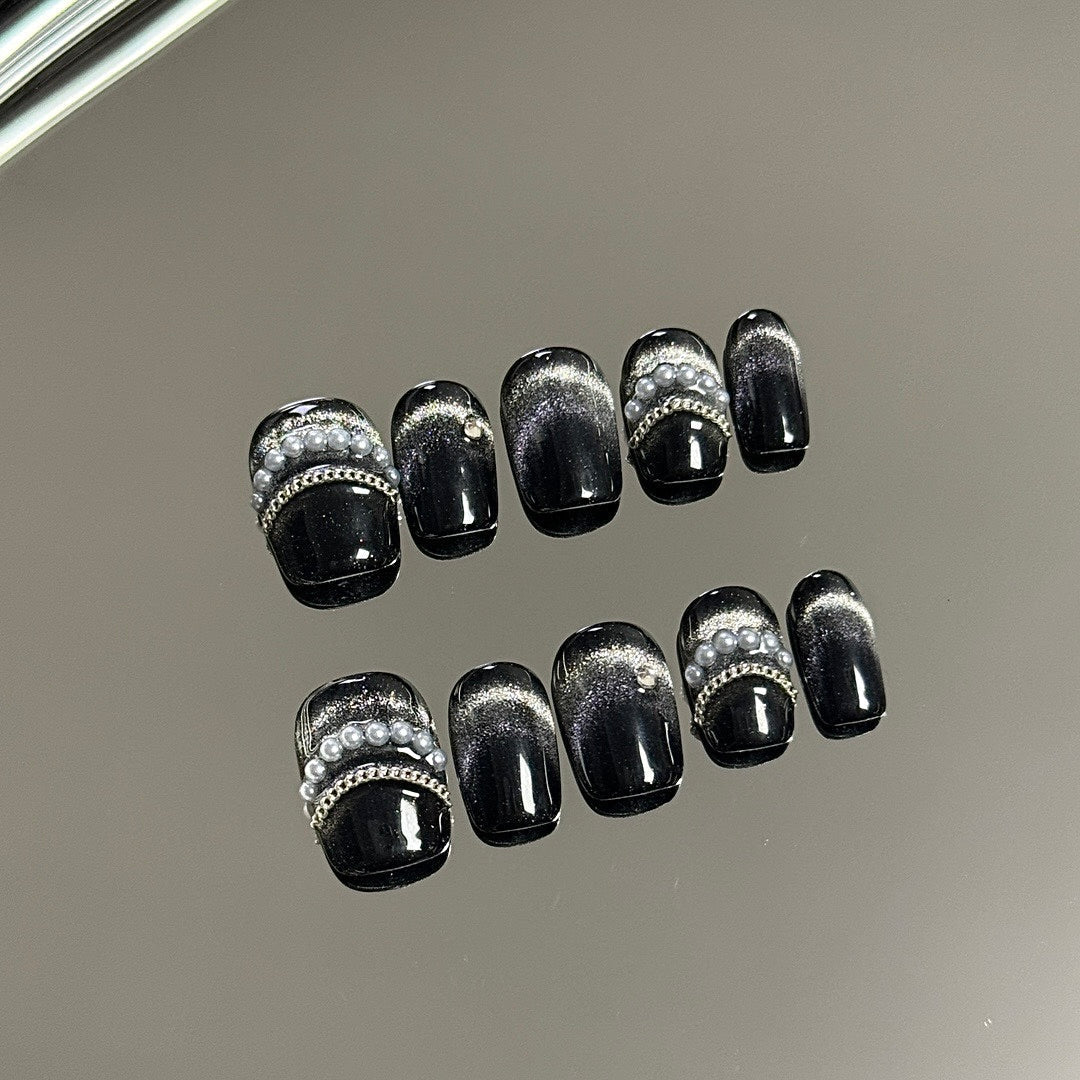 Shadow Pearl press on nails