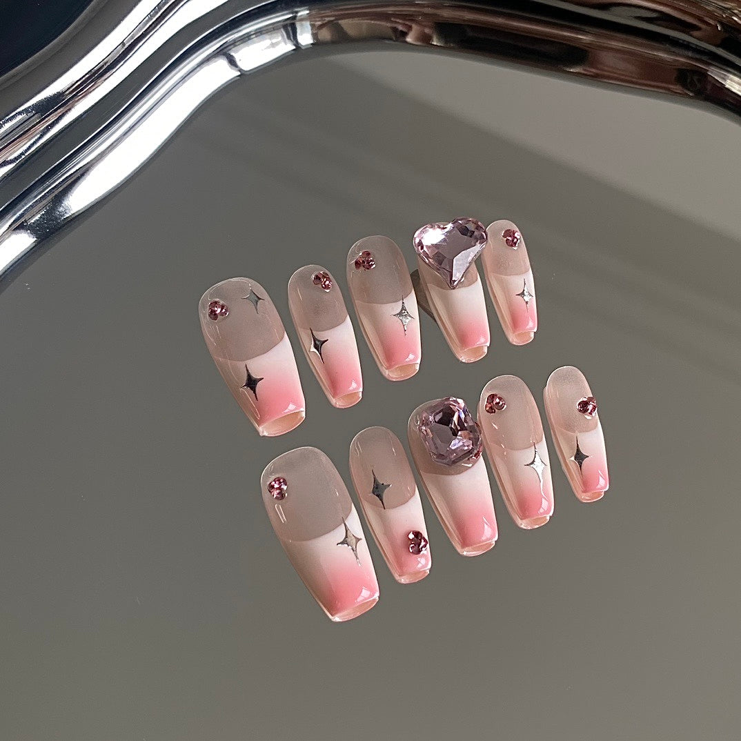 Starry Blush press on nails