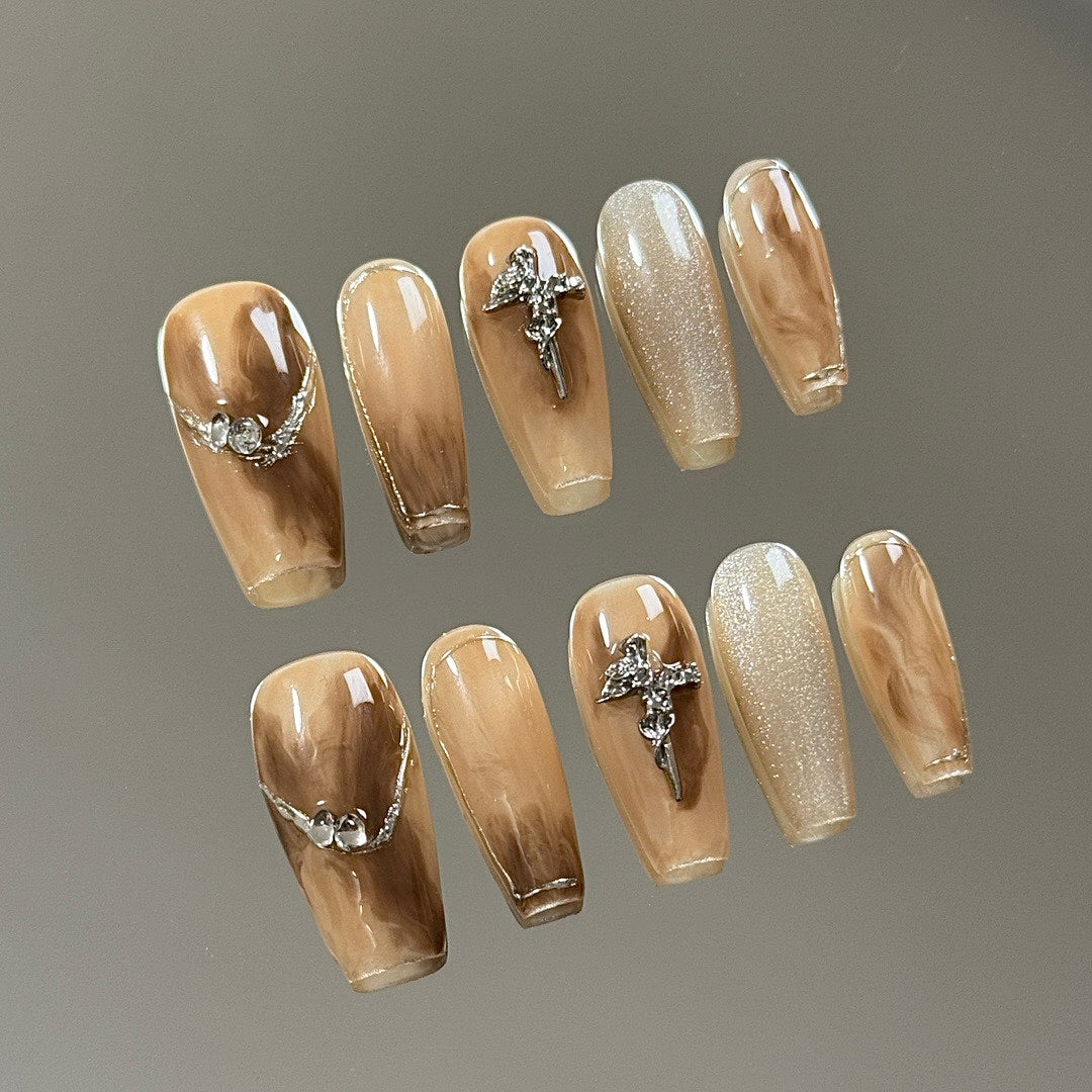 Amber Mist press on nails