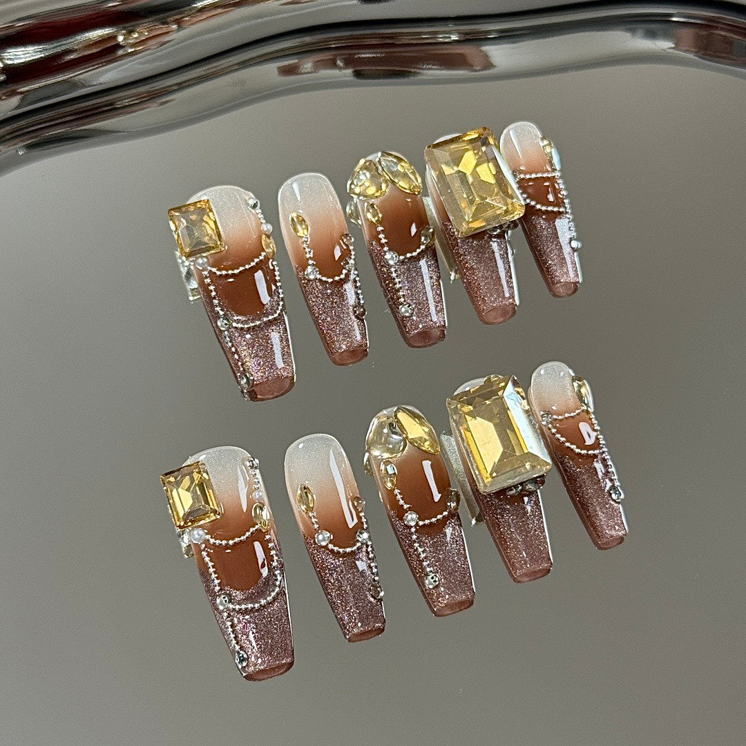 Amber Slumber press on nails