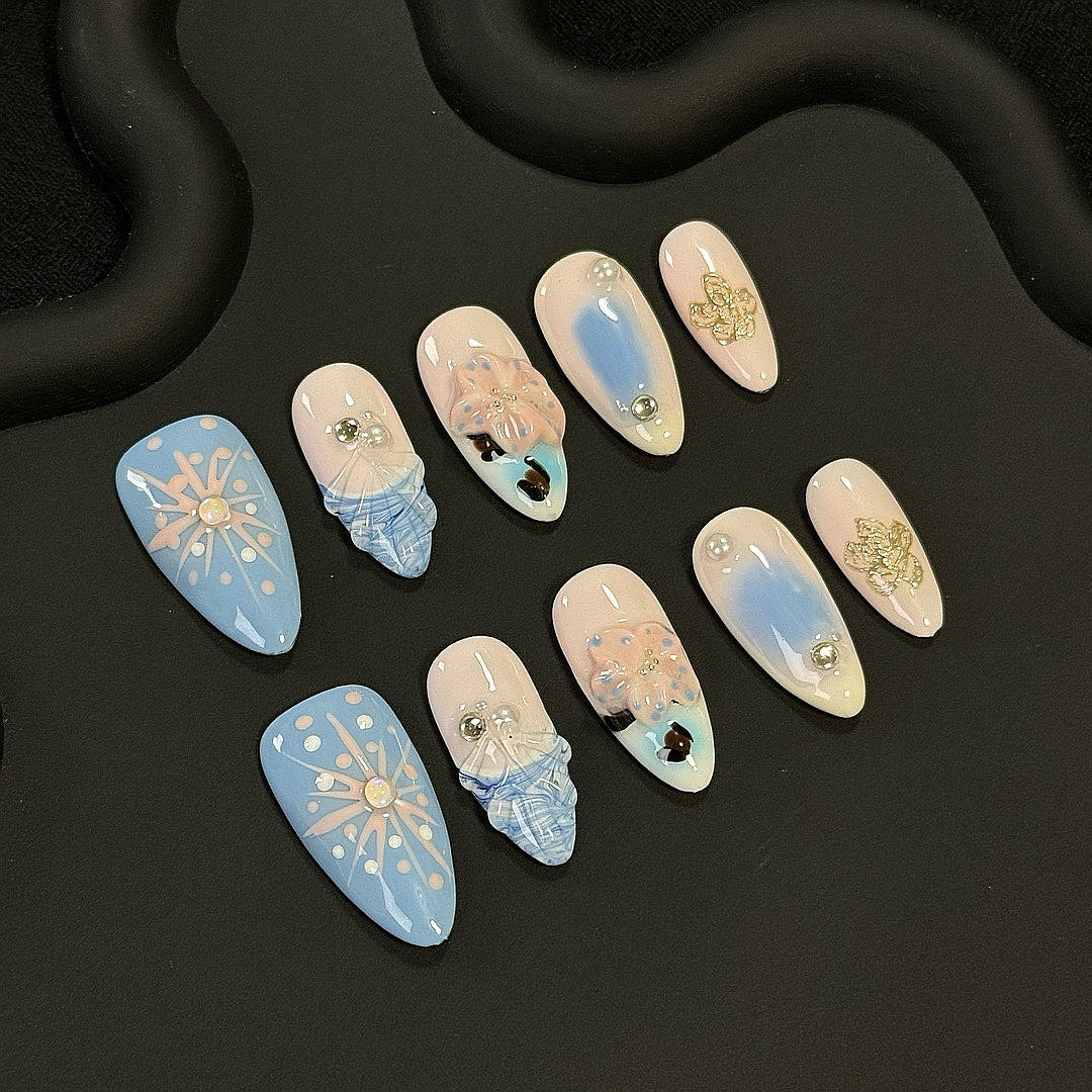 Aurora Petal press on nails
