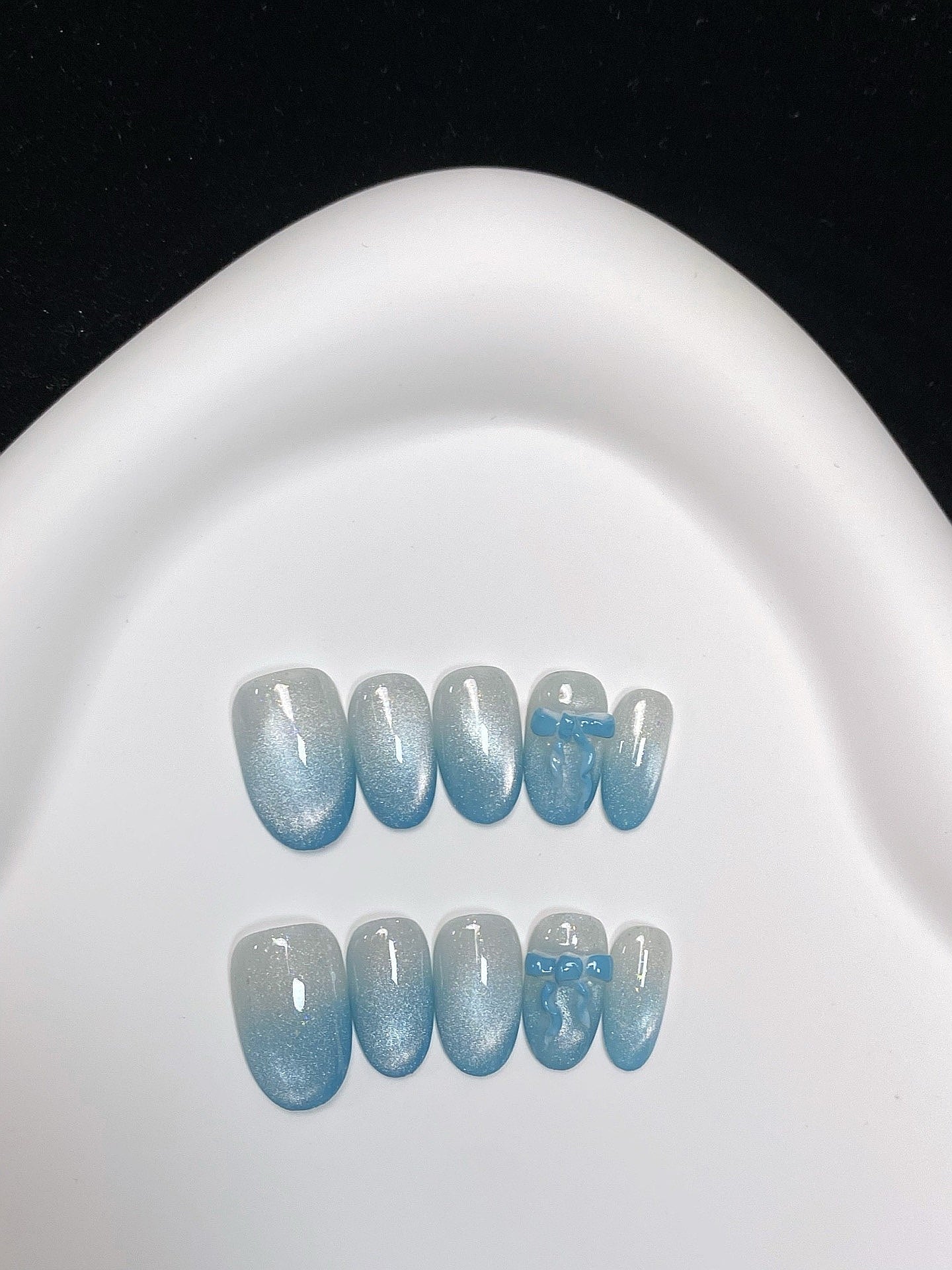 Azure Dewdrop press on nails