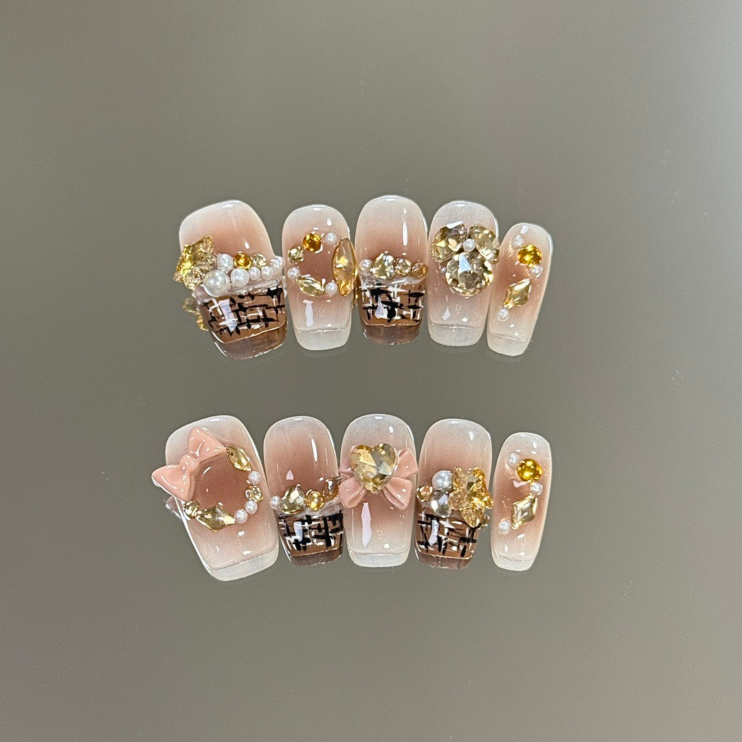Basket Gem press on nails