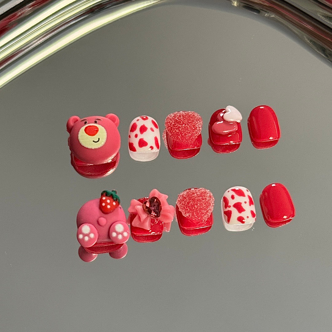 Berry Paws press on nails