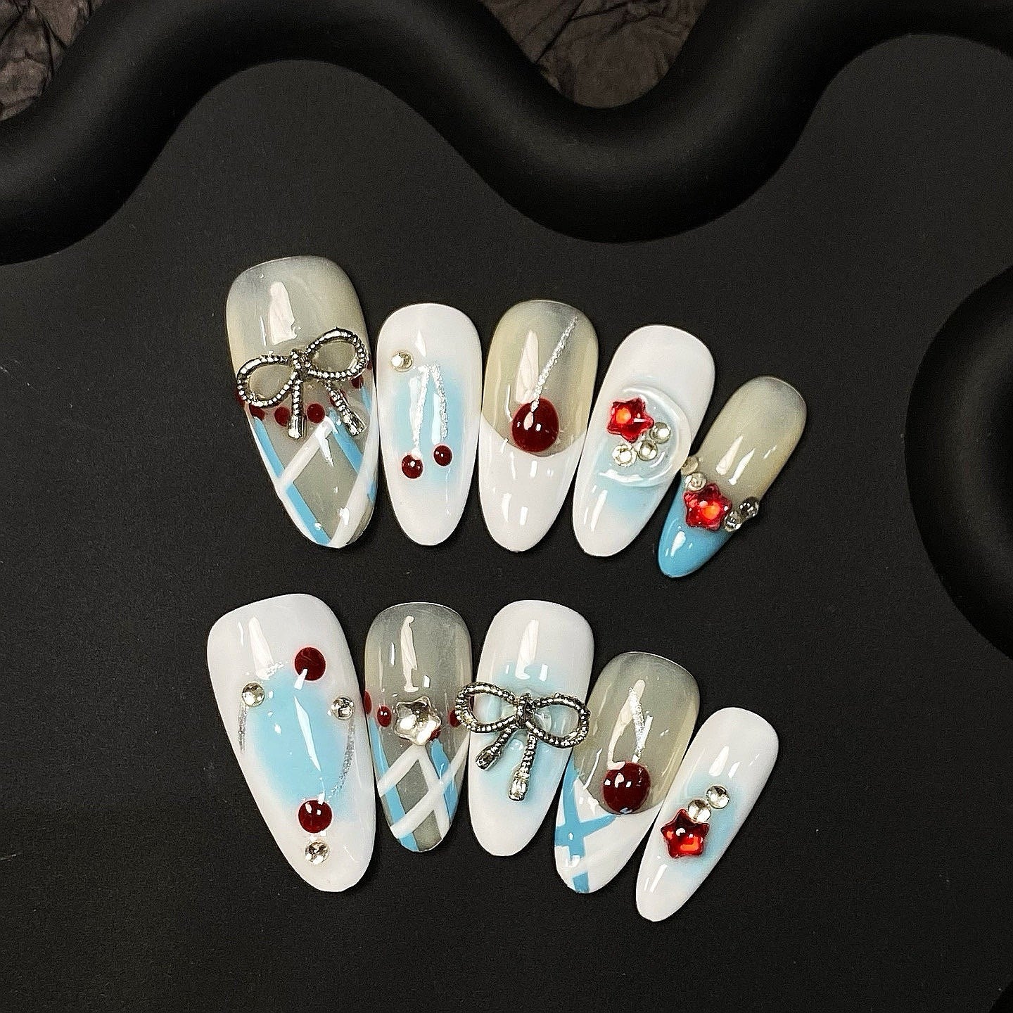 Bow Radiance press on nails