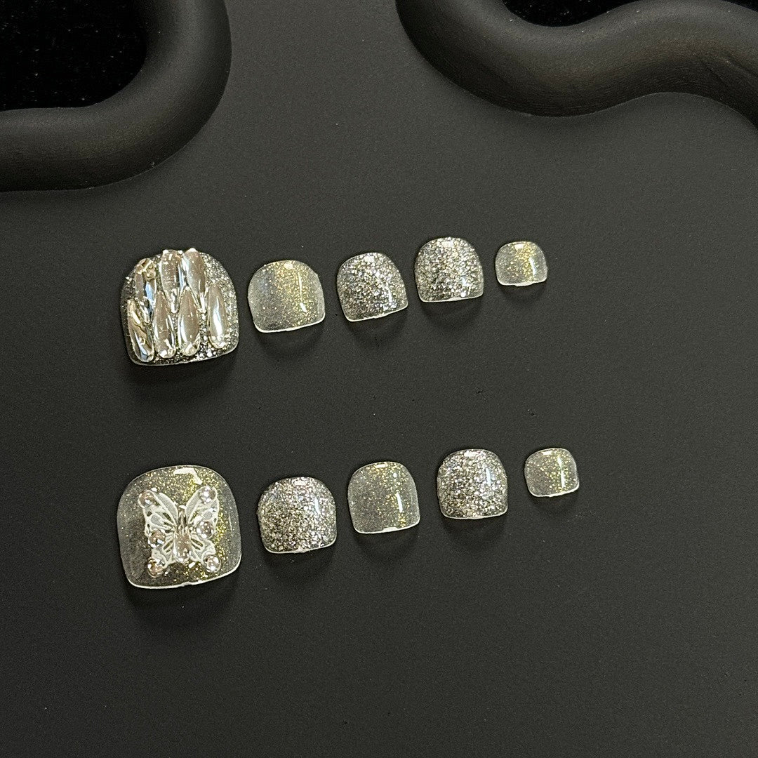 Butterfly Glitz press on nails