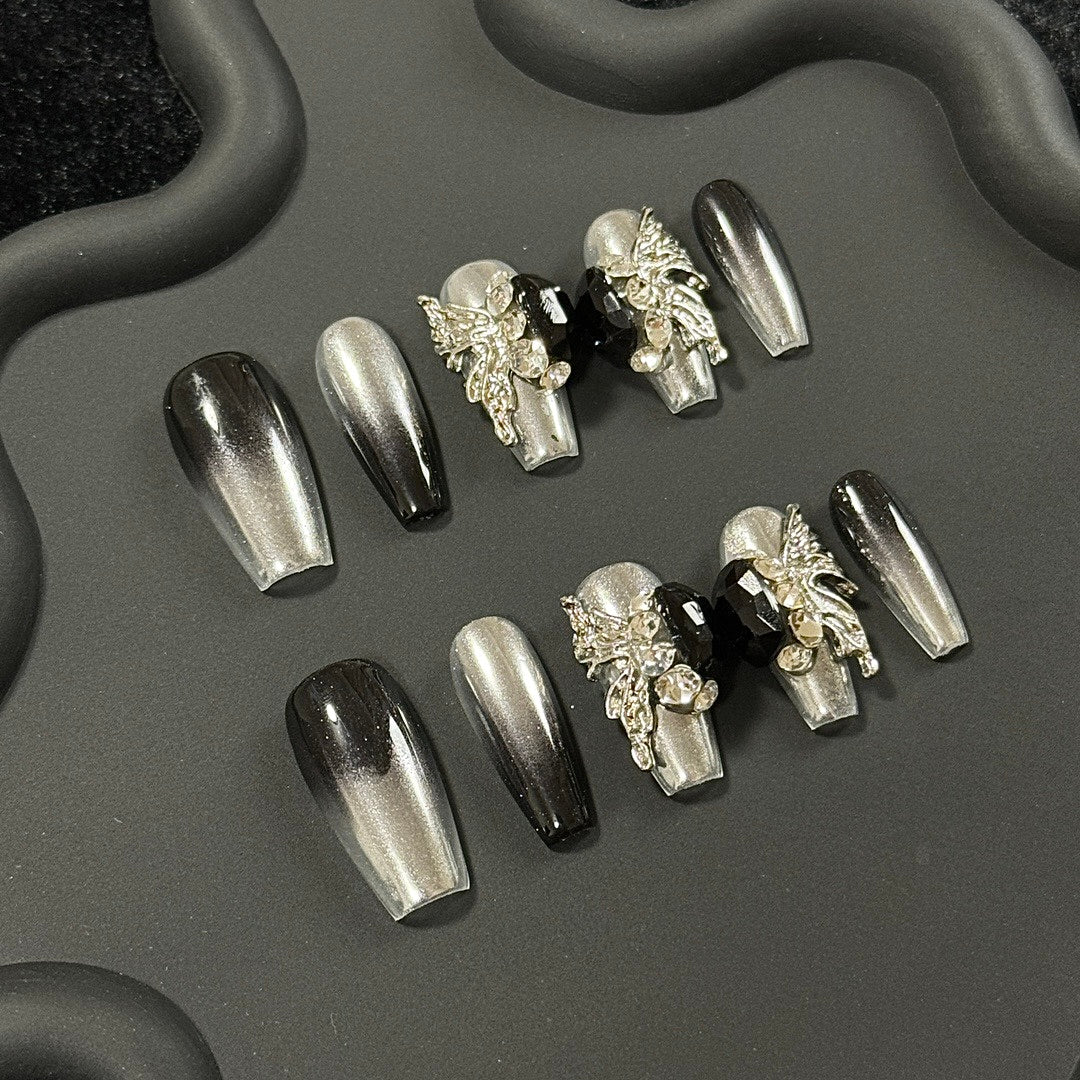 Chrome Luxe press on nails