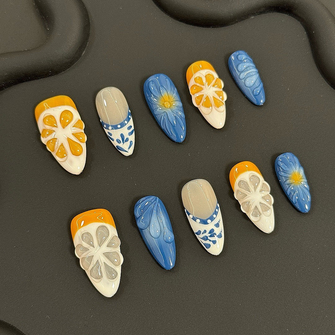 Citrus Blossom press on nails