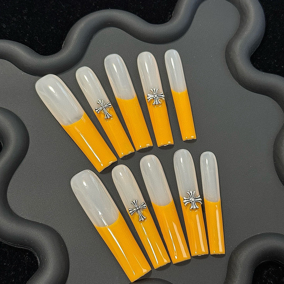 Citrus Cross press on nails