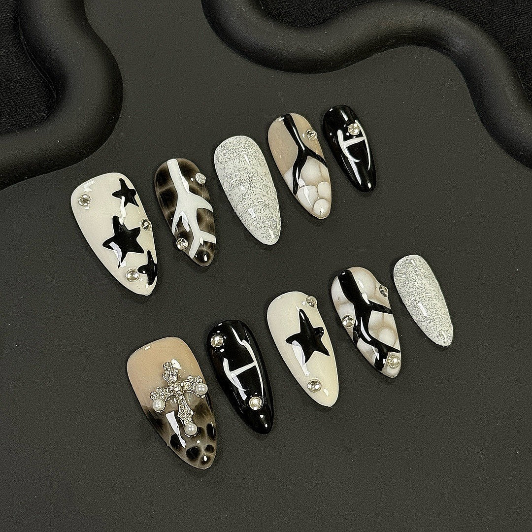 Cross Glint press on nails