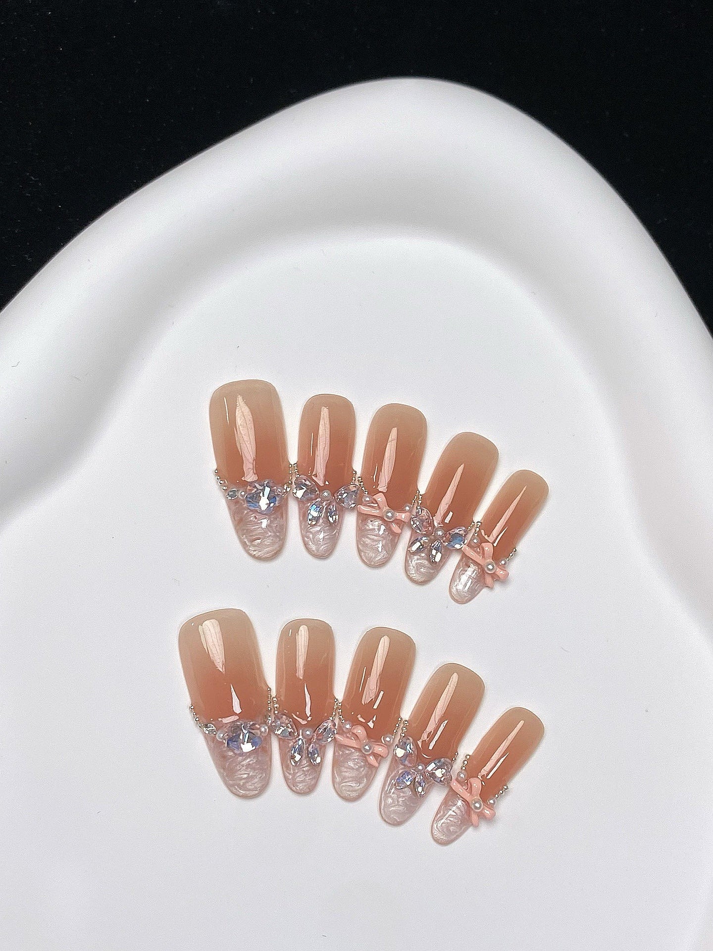 Crystal Cascade press on nails