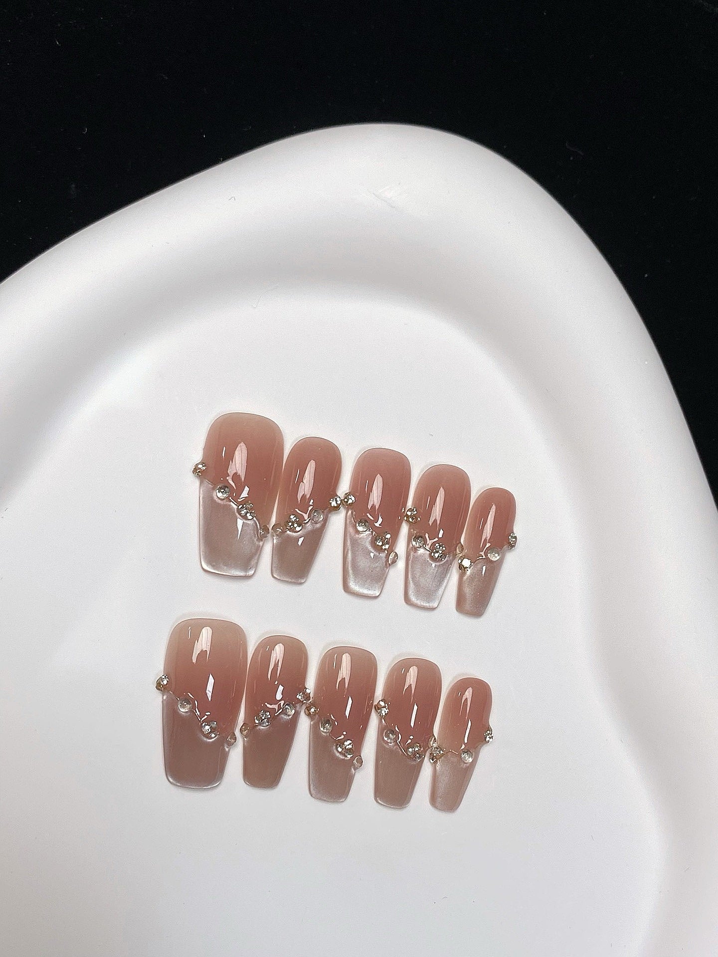 Crystal Curve press on nails