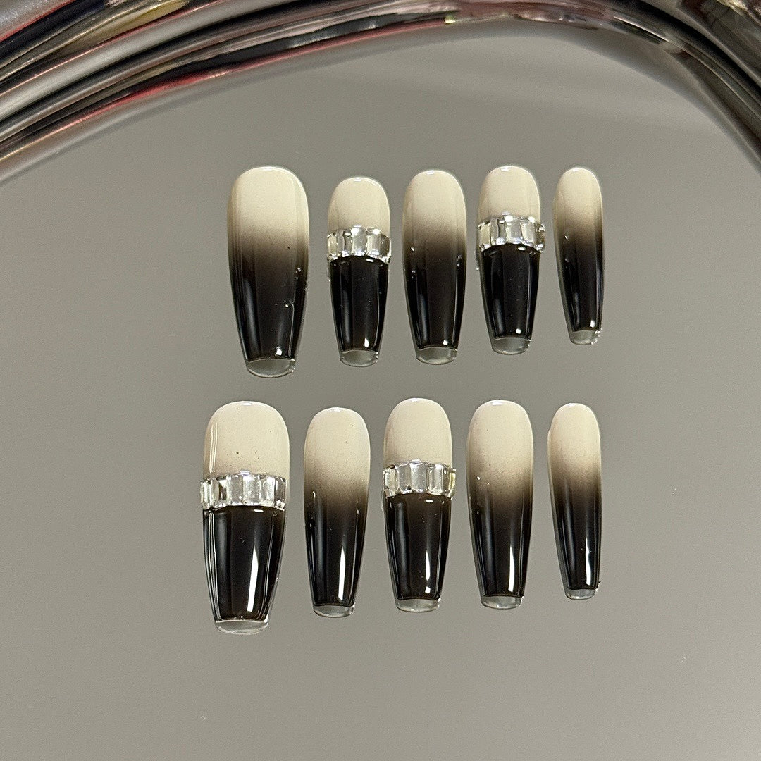 Ebony Fade press on nails