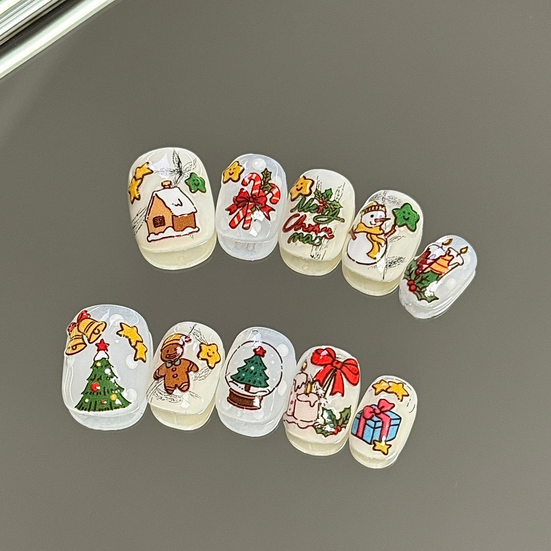 Festive Frost press on nails