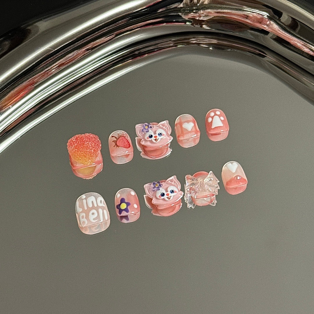 Fuzzy Feline press on nails