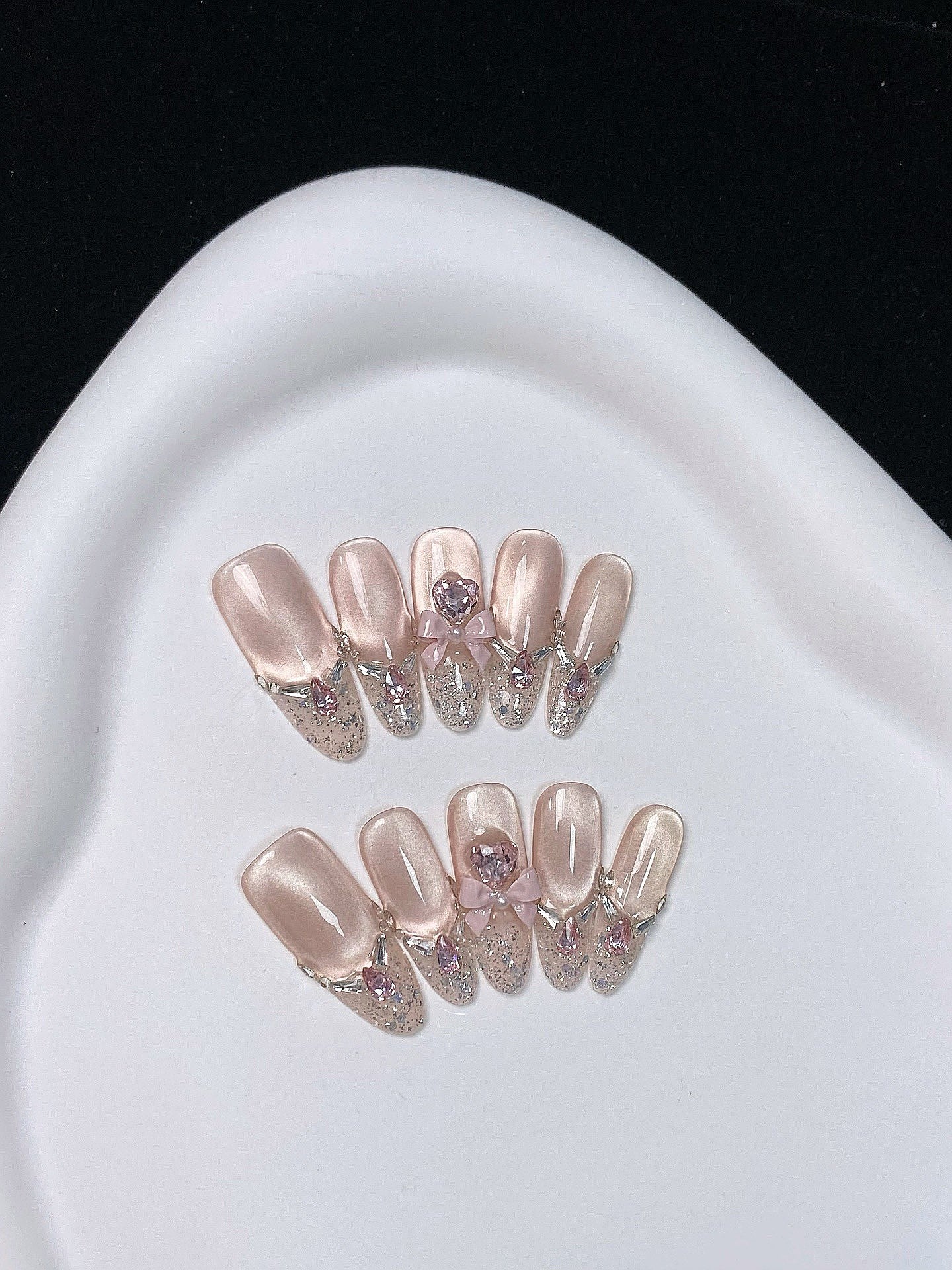 Gleam Bow press on nails