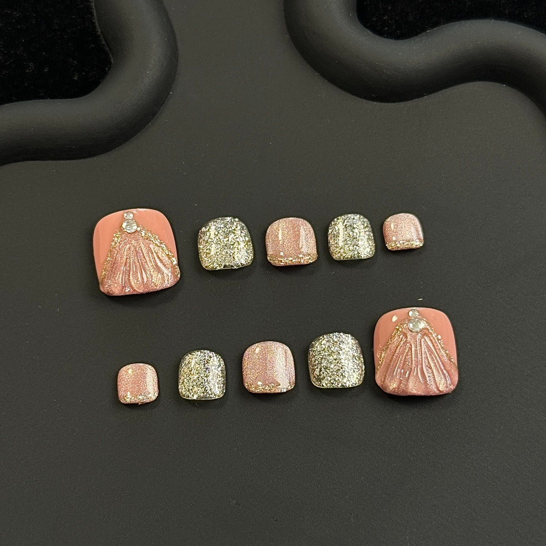 Gleam Drapes press on nails