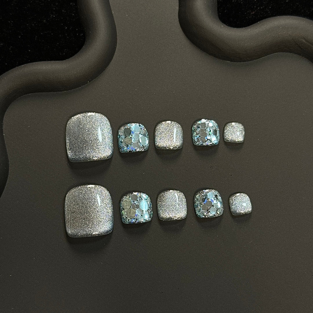 Glitter Mosaic press on nails