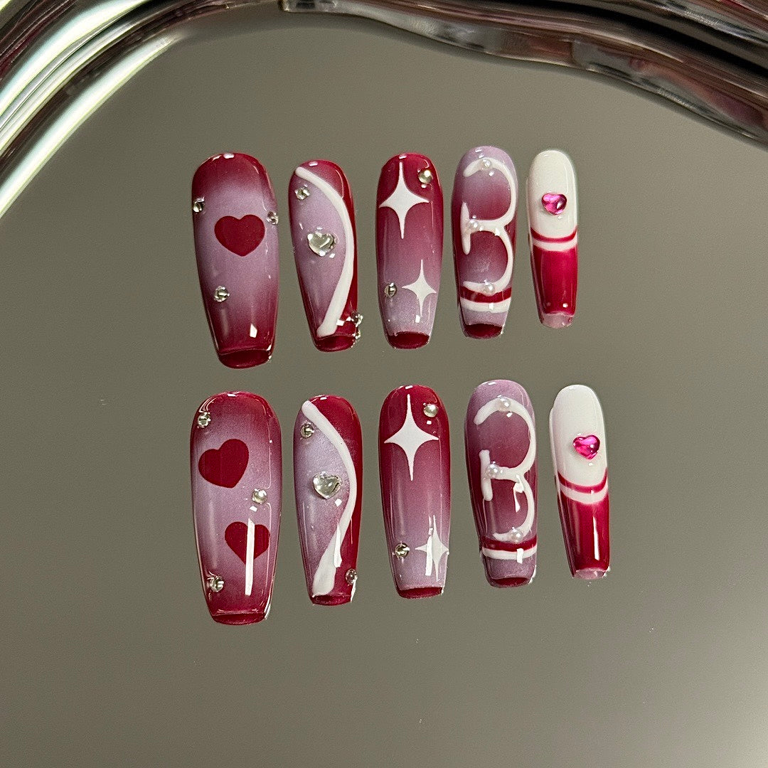 Heart Enchant press on nails