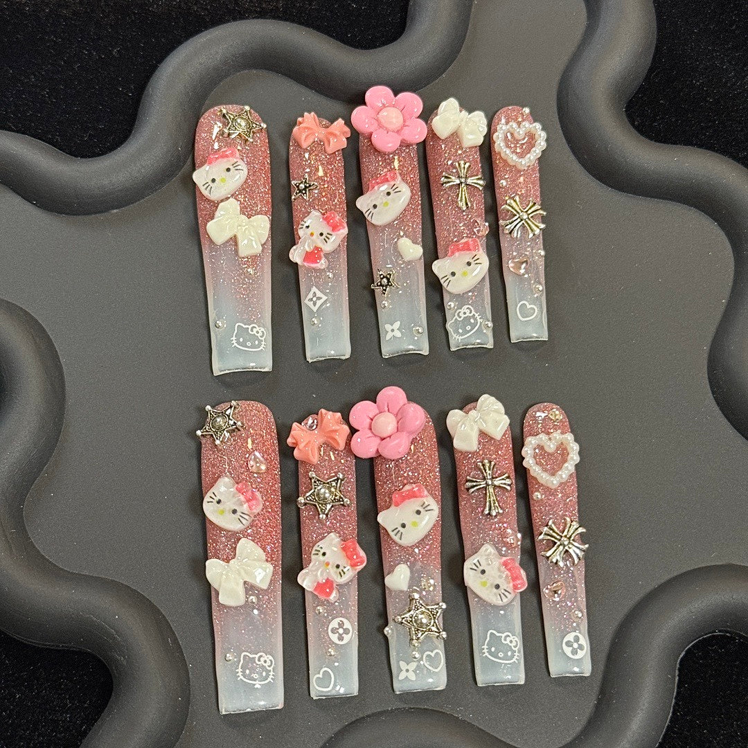 Kitty Charm press on nails