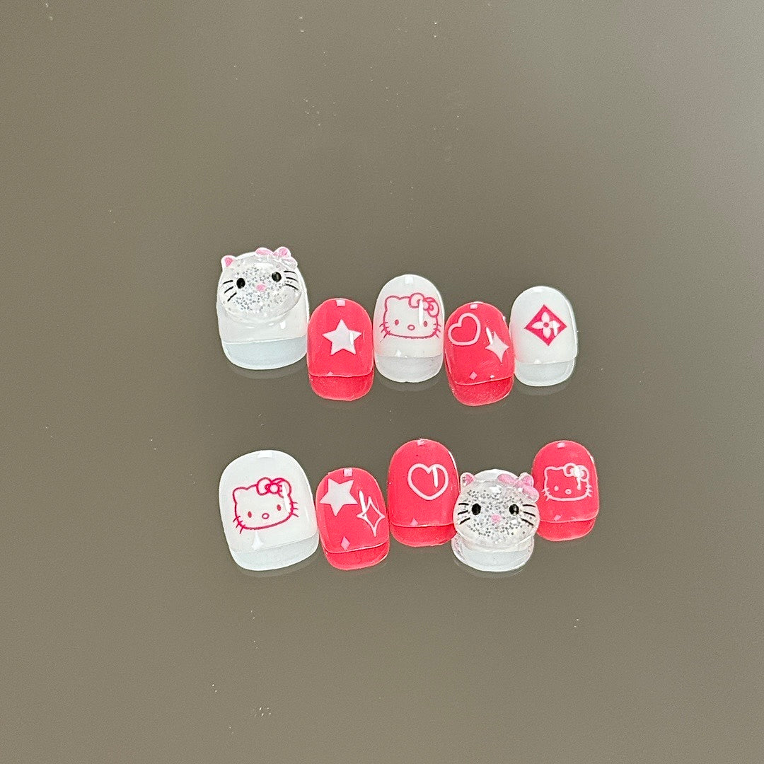 Kitty Sparkle press on nails