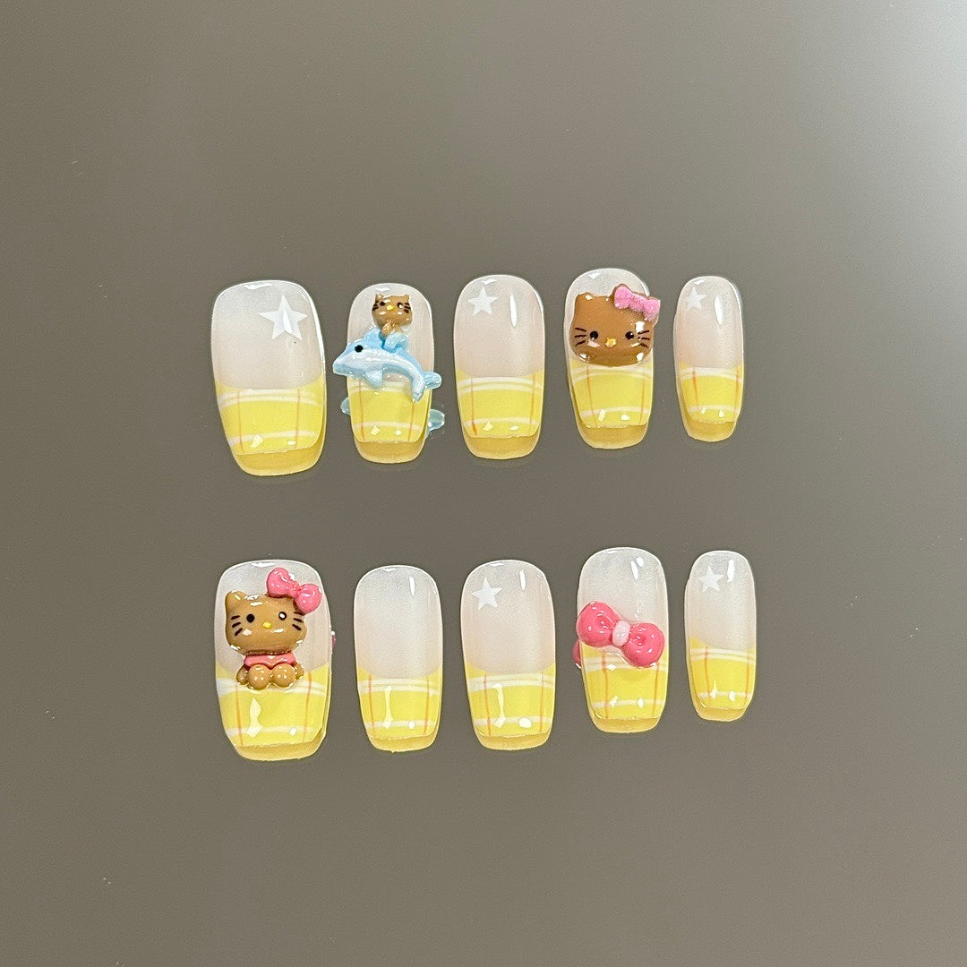 Kitty Splash press on nails