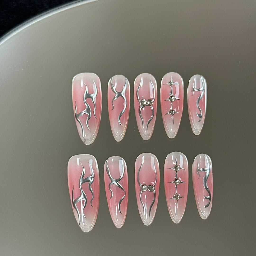 Metallic Flame press on nails