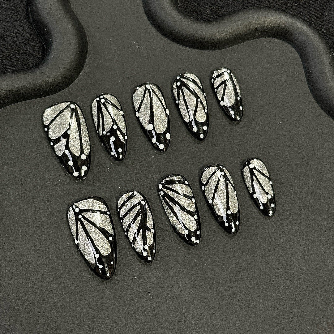 Monarch Wings press on nails