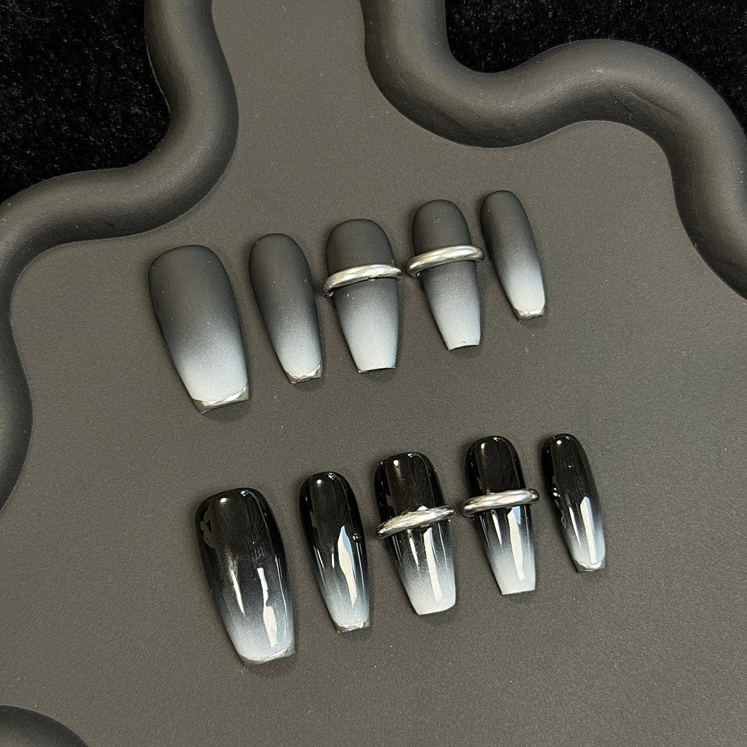 Monochrome Fade press on nails