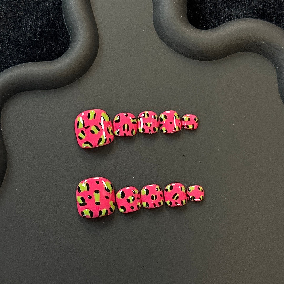 Neon Leopard press on nails