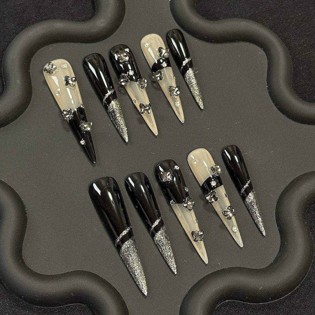 Obsidian Shimmer press on nails