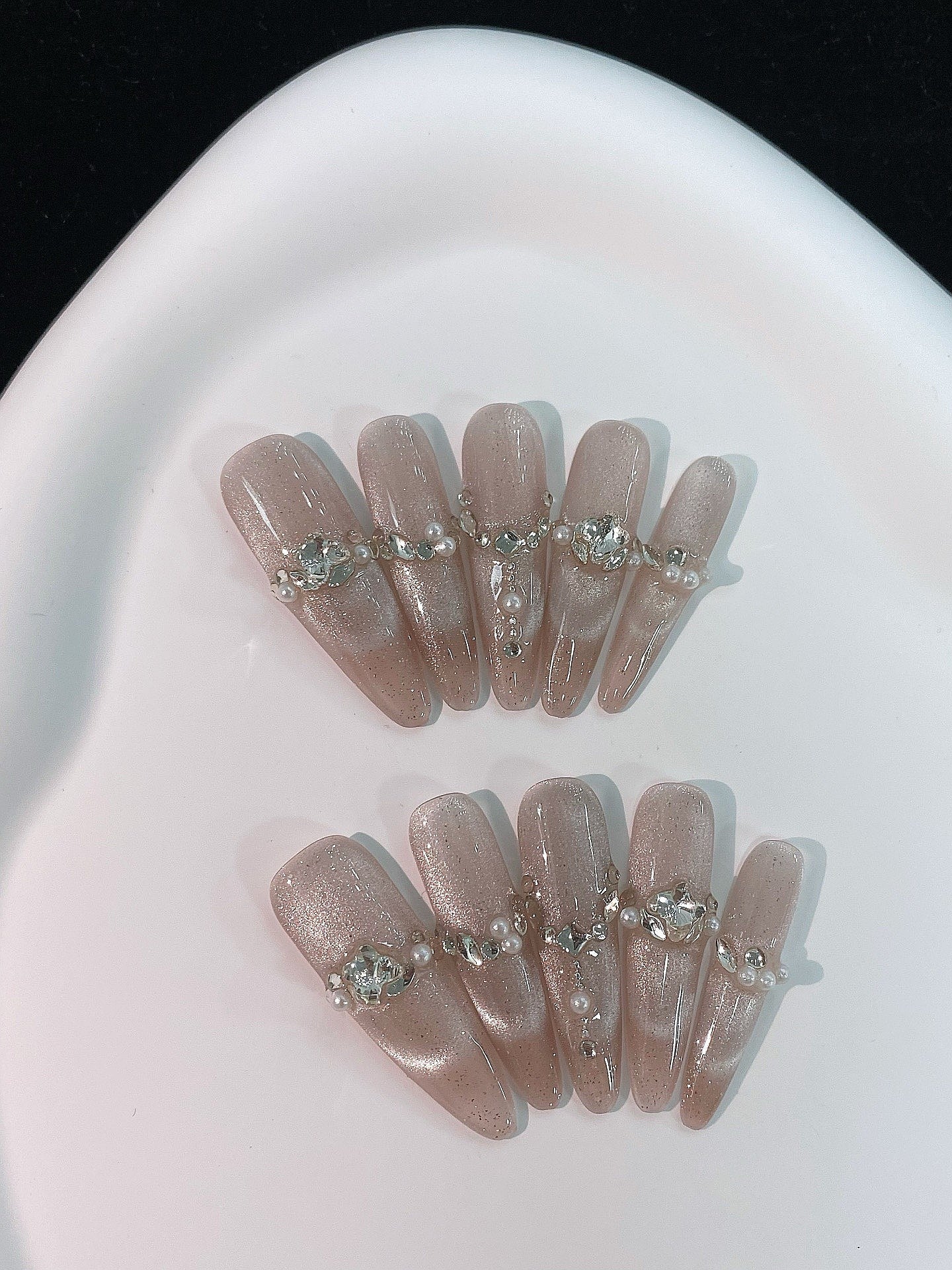 Pearl Glint press on nails