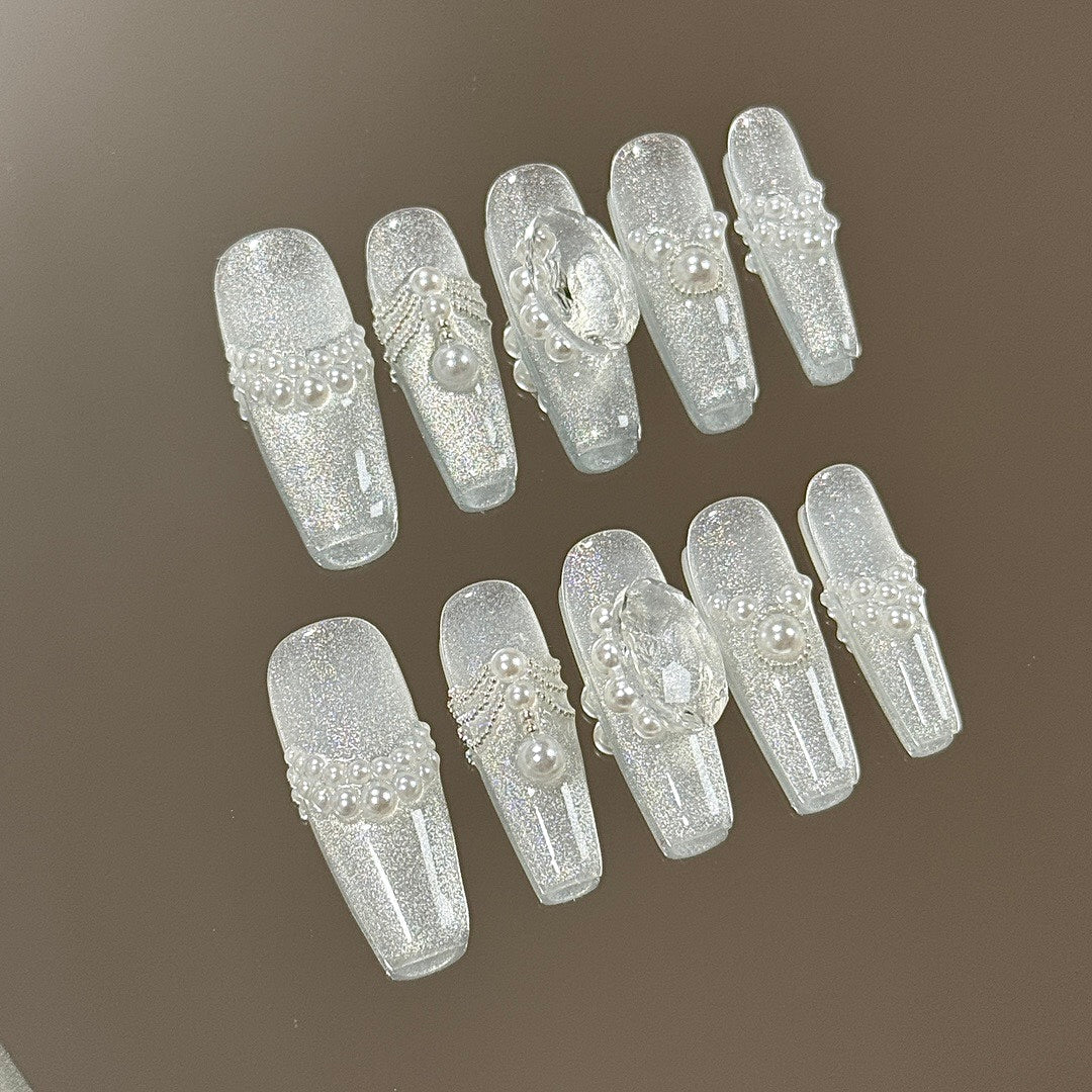 Pearl Prism press on nails