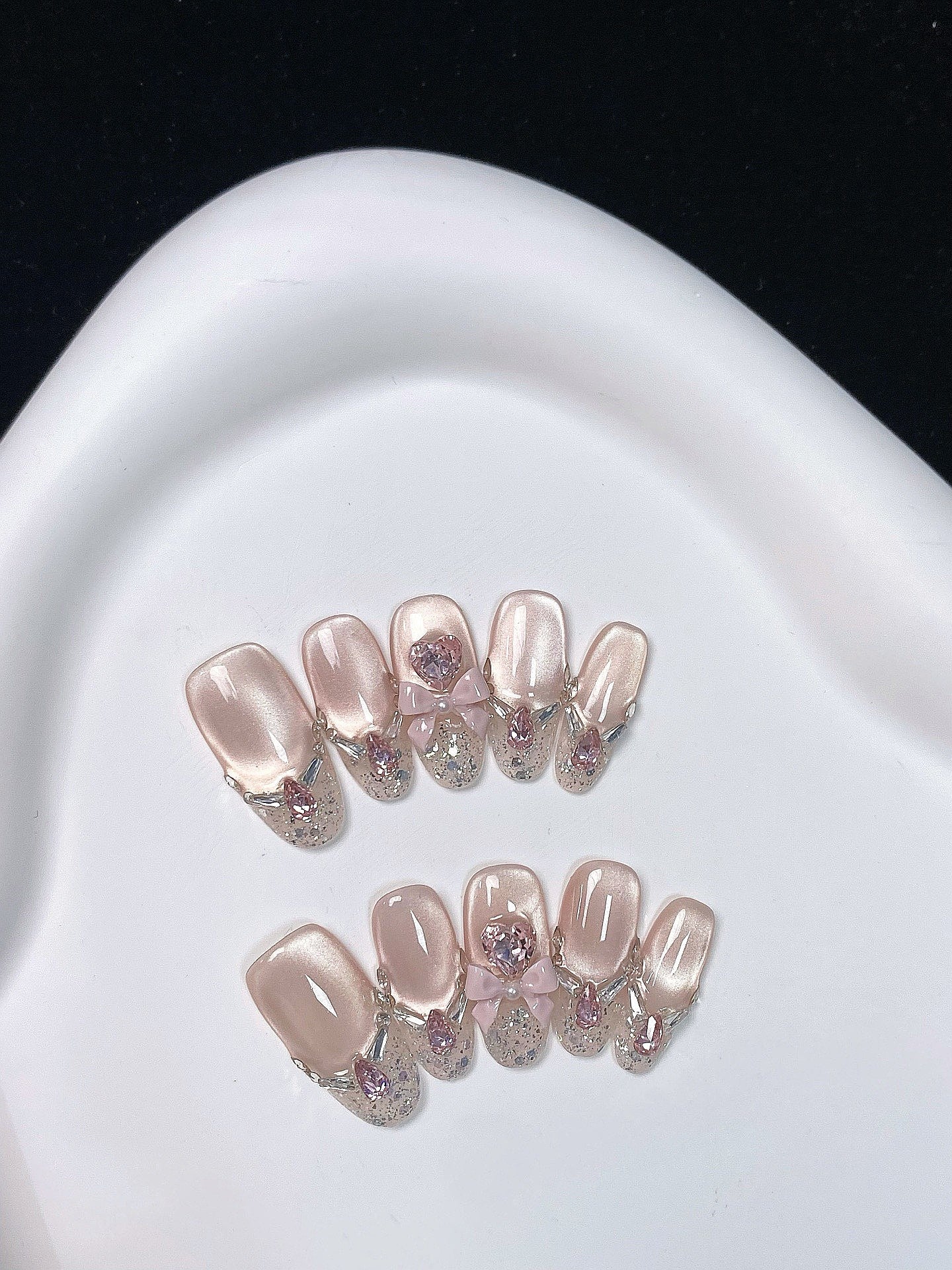 Petal Bow press on nails