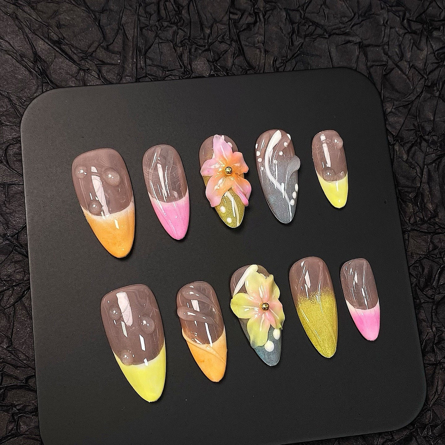 Petal Glow press on nails