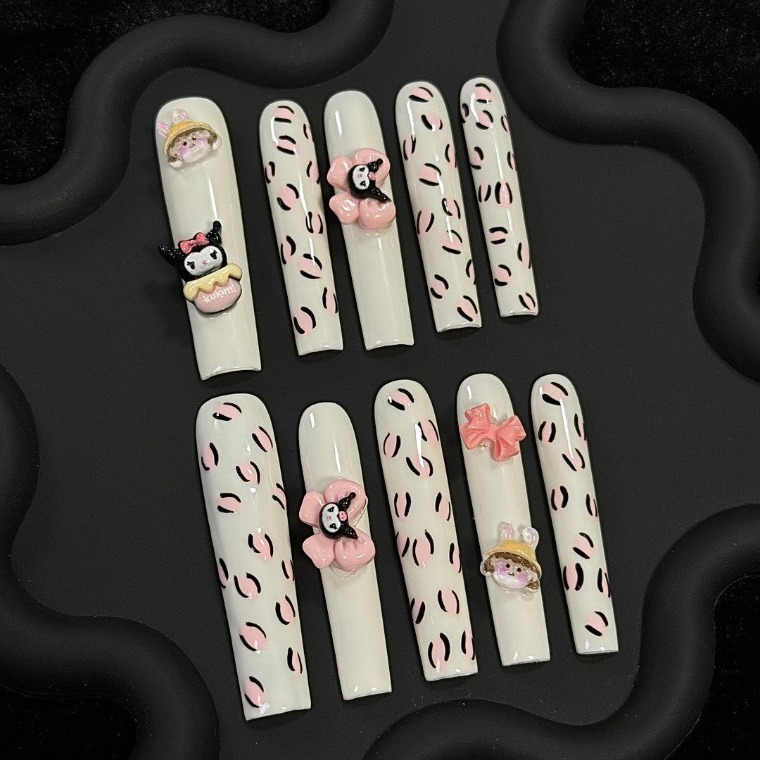 Pink Panther press on nails