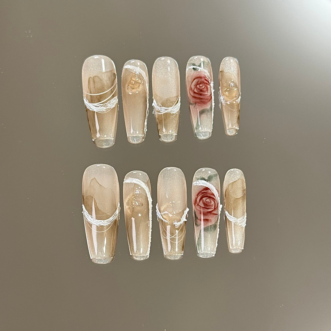 Rose Glide press on nails