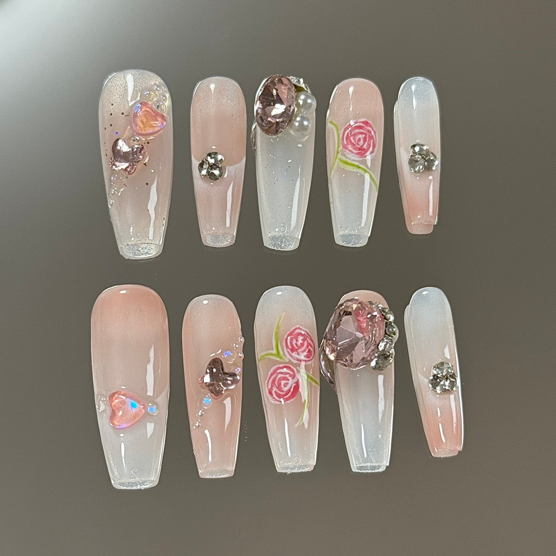 Rose Radiance press on nails