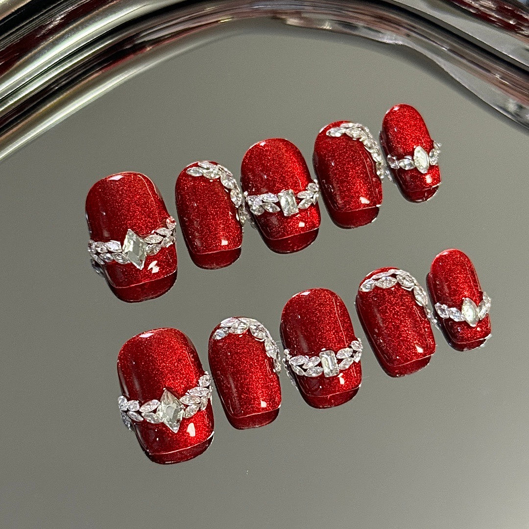 Ruby Chain press on nails