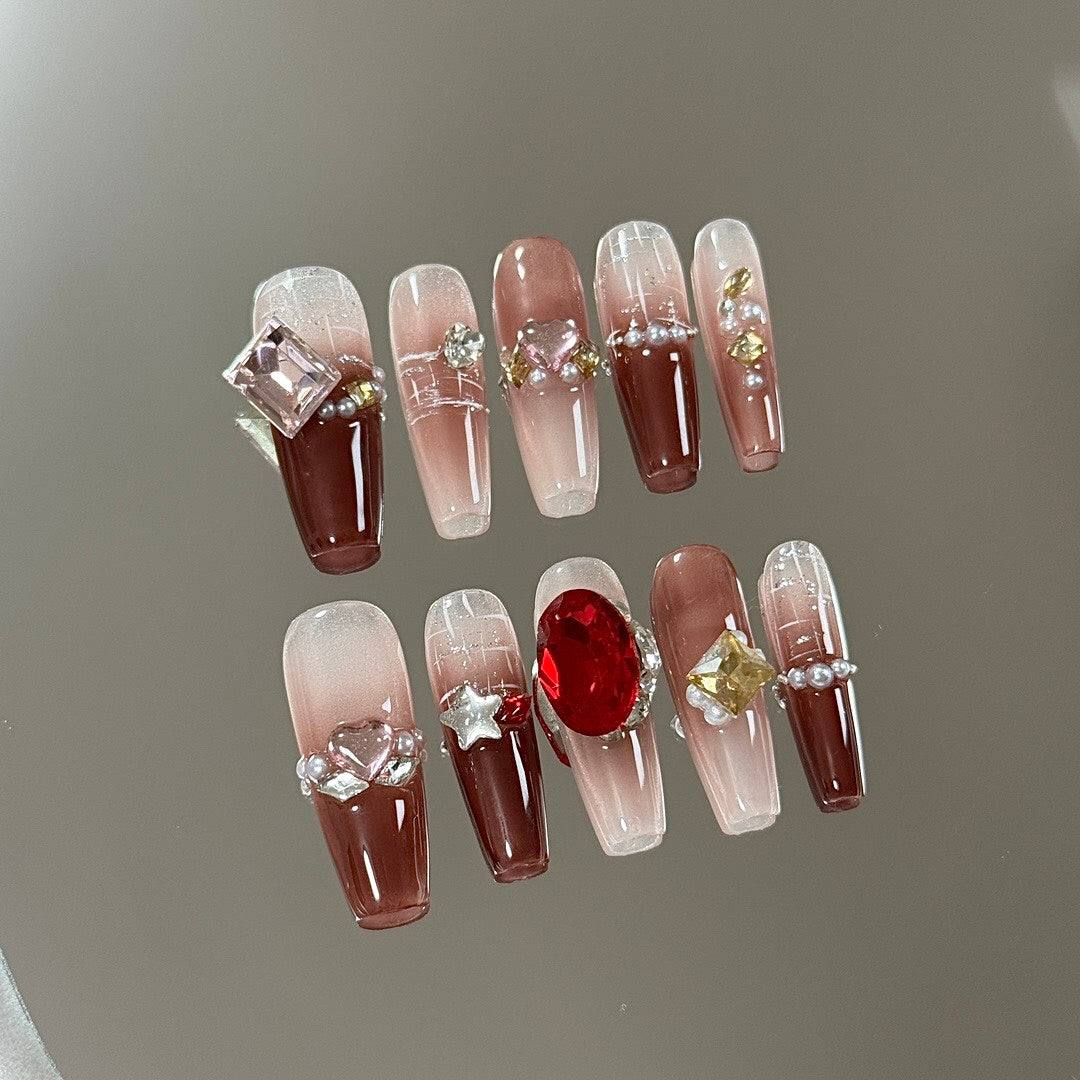 Ruby Flare press on nails