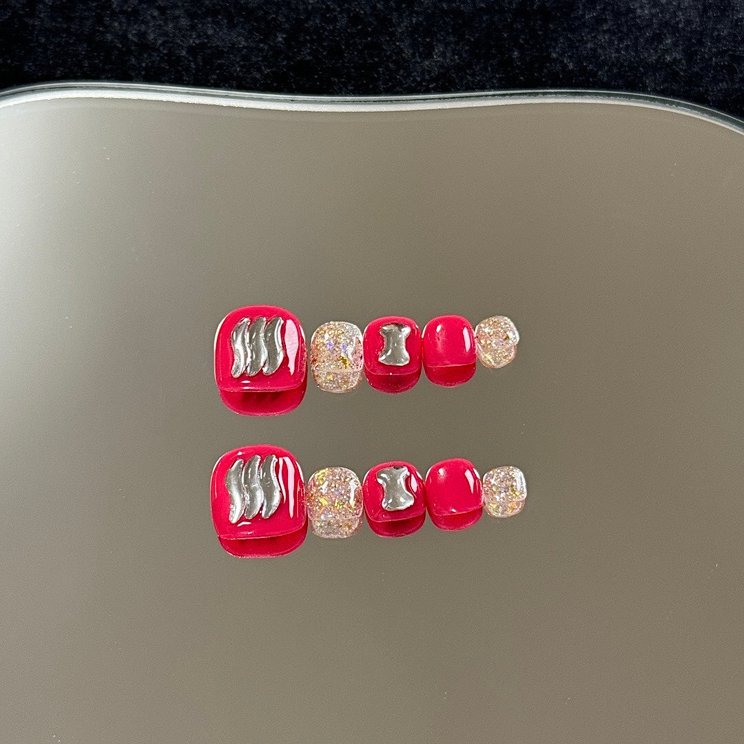 Ruby Mirage press on nails