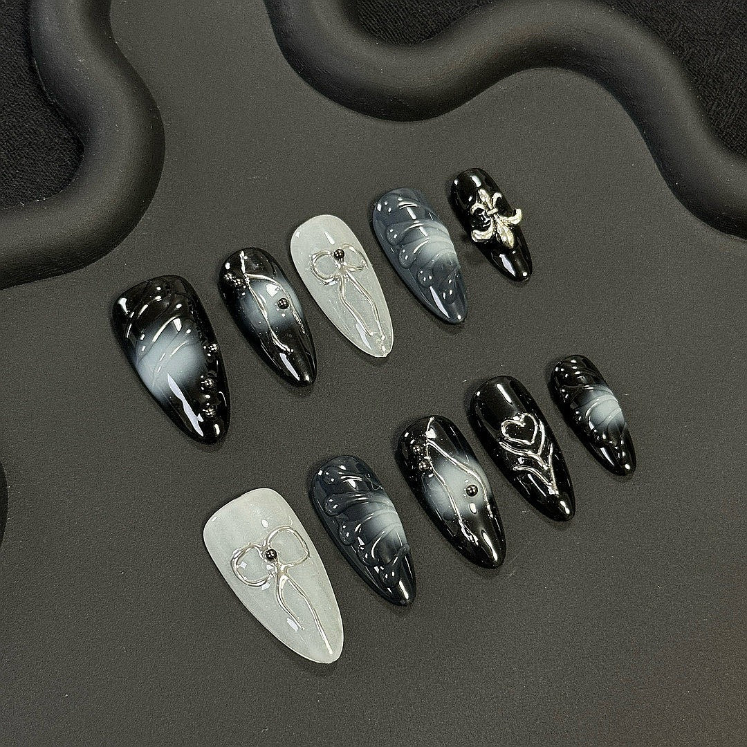 Shadow Whirl press on nails