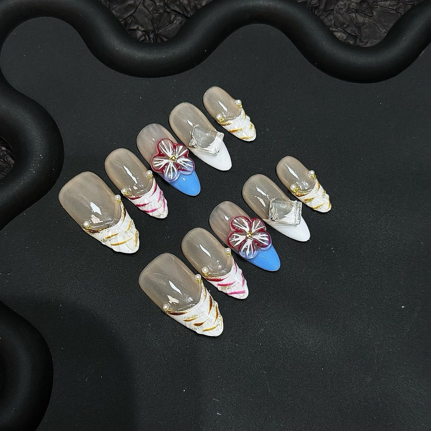 Shell Bloom press on nails