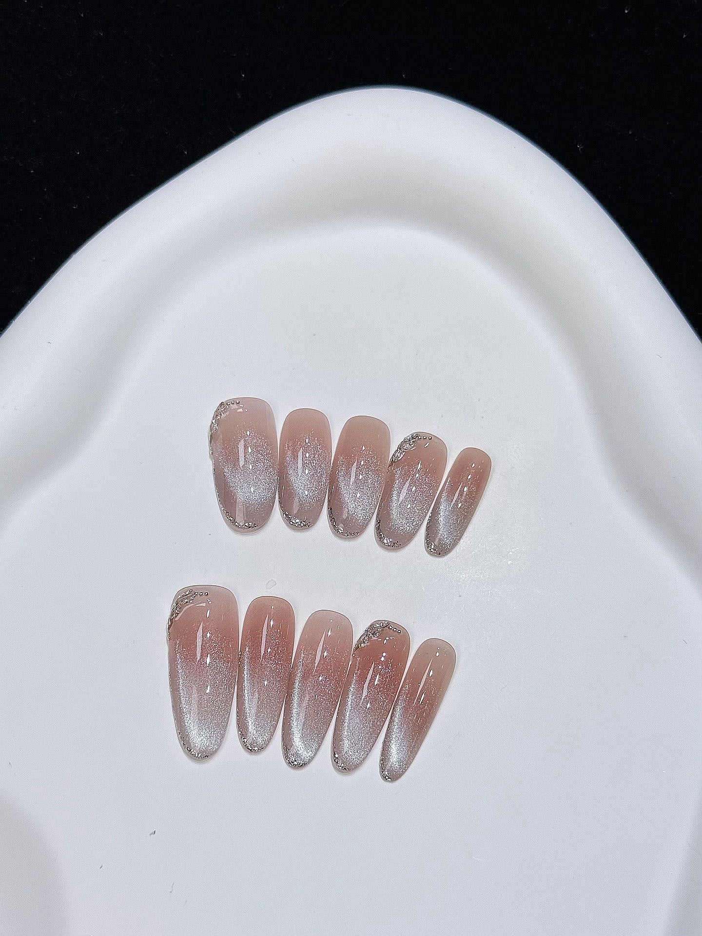 Shimmering Veil press on nails