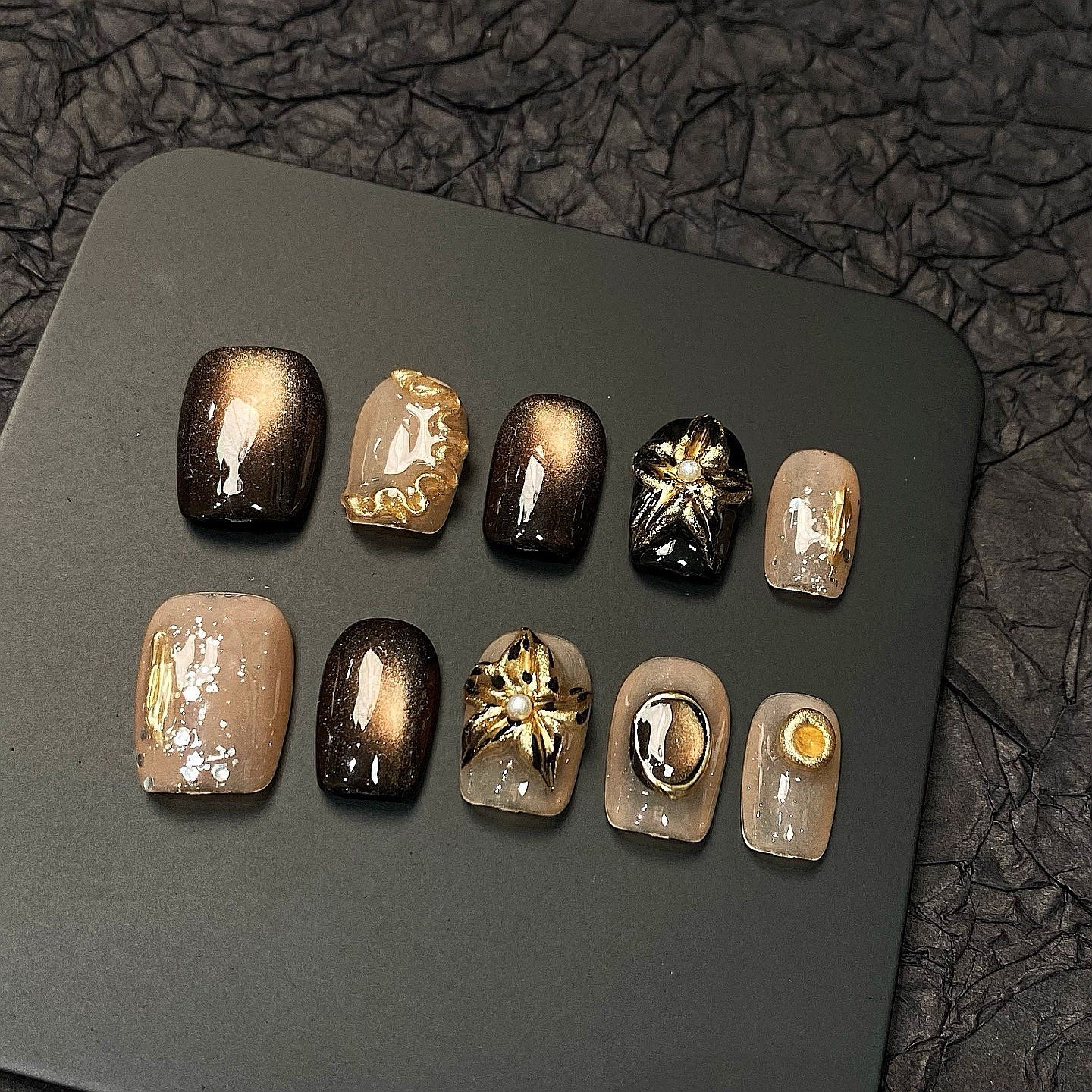 Starry Bloom press on nails