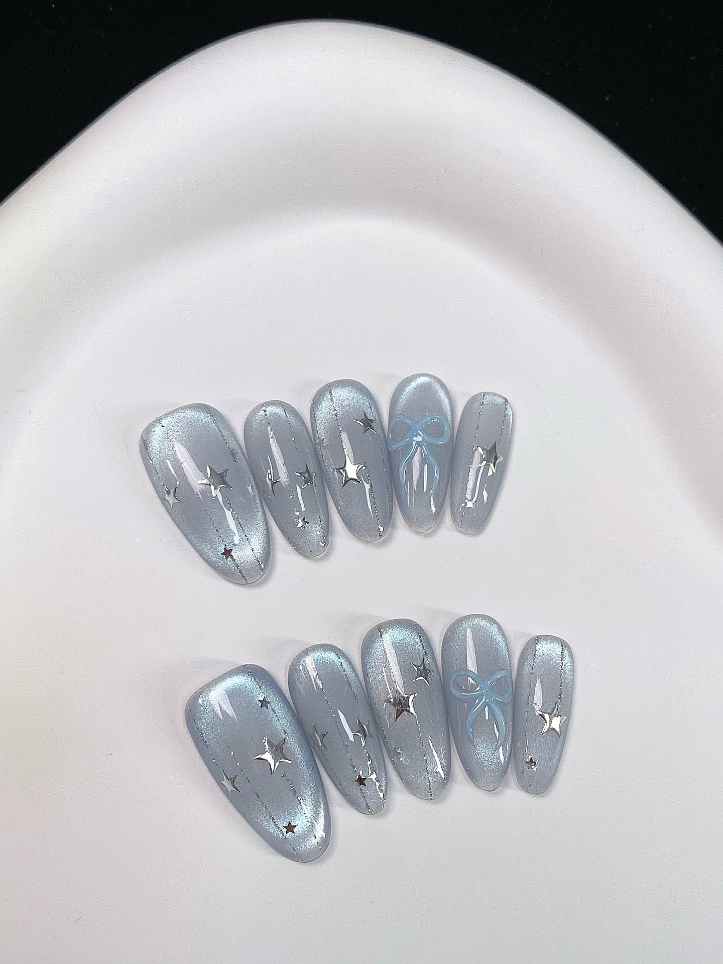 Starry Bow press on nails